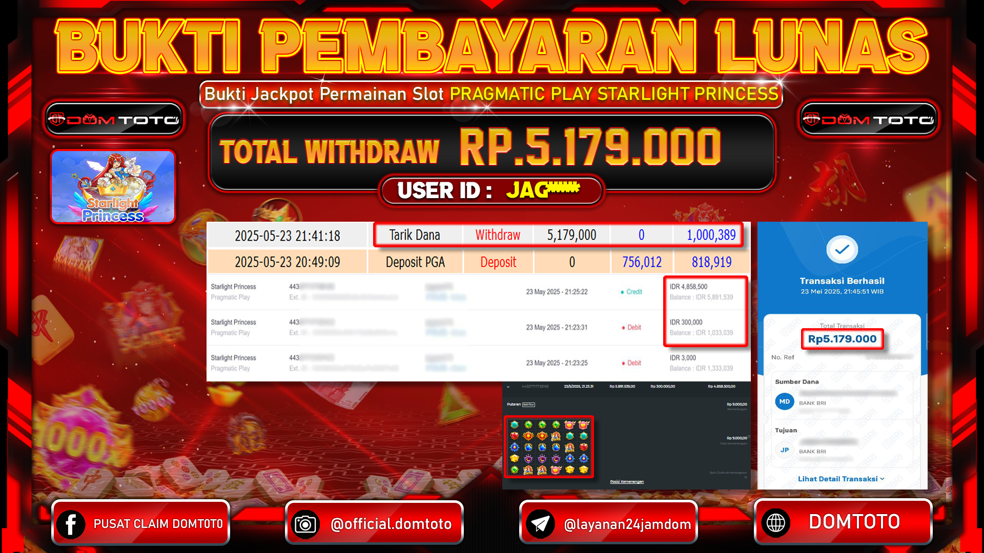 JACKPOT SLOT STARLIGHT PRINCESS 22 MEI 2025